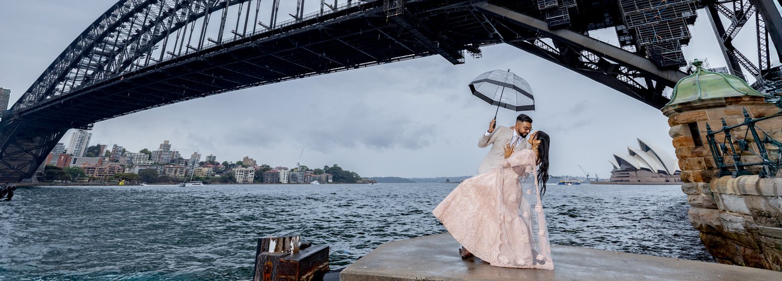 Leena and Shivam during their pre-wedding session at The Rocks